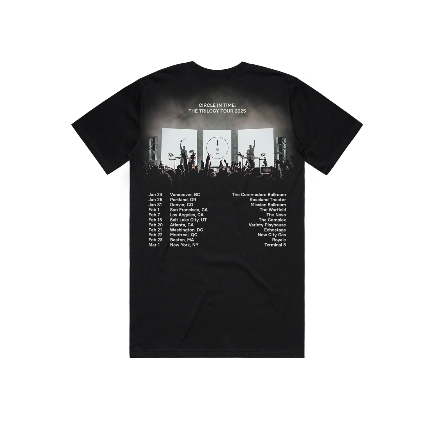 Circle in Time Black Tour Tee